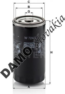 Olejový filter MANN FILTER W 724/1