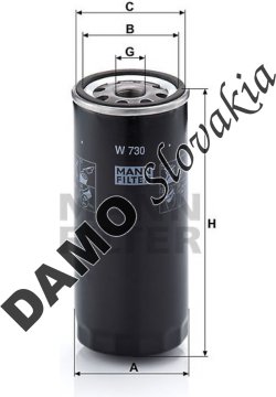 Olejový filter MANN FILTER W 730