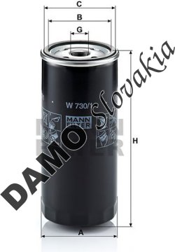 Olejový filter MANN FILTER W 730/1