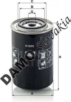 Olejový filter MANN FILTER W 8005