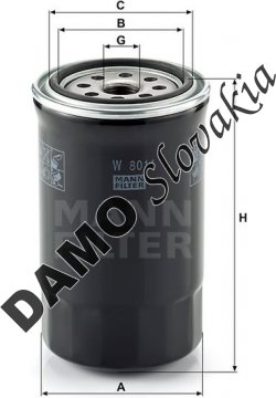 Olejový filter MANN FILTER W 8011