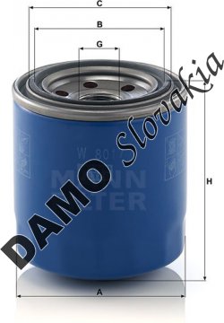 Olejový filter MANN FILTER W 8017