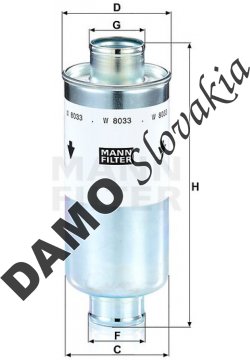 Palivový filter MANN FILTER W 8033