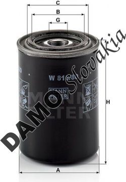 Olejový filter MANN FILTER W 816/80