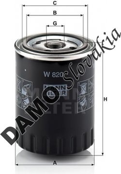 Olejový filter MANN FILTER W 820