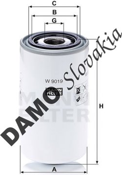 Olejový filter MANN FILTER W 9019