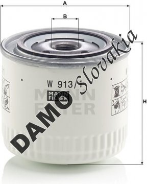 Olejový filter MANN FILTER W 913/1