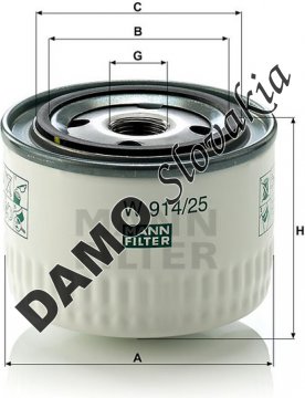 Olejový filter MANN FILTER W 914/25