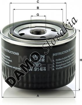 Olejový filter MANN FILTER W 914/4