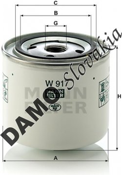 Olejový filter MANN FILTER W 917