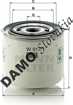 Olejový filter MANN FILTER W 917/1