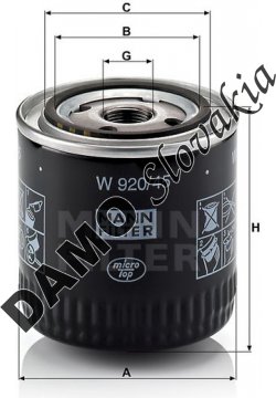 Olejový filter MANN FILTER W 920/45