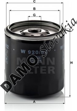 Olejový filter MANN FILTER W 920/82