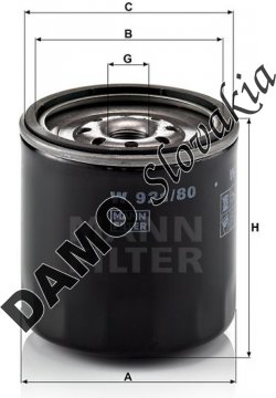 Olejový filter MANN FILTER W 921/80