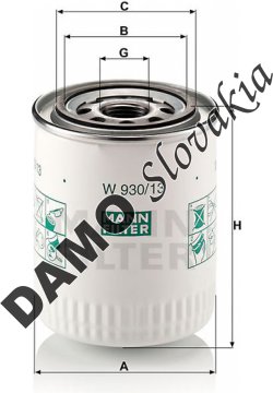 Olejový filter MANN FILTER W 930/13