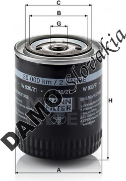 Olejový filter MANN FILTER W 930/21