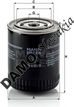 Olejový filter MANN FILTER W 930/9