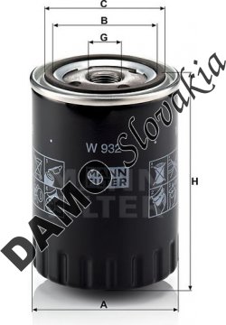 Olejový filter MANN FILTER W 932