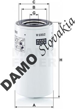 Olejový filter MANN FILTER W 935/2