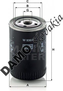 Olejový filter MANN FILTER W 936/4