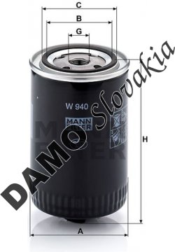 Olejový filter MANN FILTER W 940