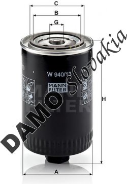 Olejový filter MANN FILTER W 940/13