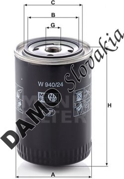 Olejový filter MANN FILTER W 940/24