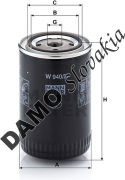 Olejový filter MANN FILTER W 940/27