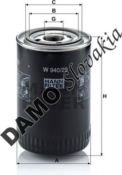 Olejový filter MANN FILTER W 940/29