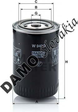 Olejový filter MANN FILTER W 940/3