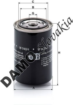 Olejový filter MANN FILTER W 940/4