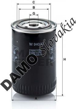 Olejový filter MANN FILTER W 940/47