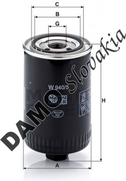 Olejový filter MANN FILTER W 940/5