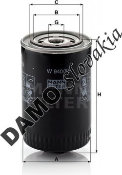 Olejový filter MANN FILTER W 940/55