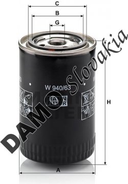 Olejový filter MANN FILTER W 940/63