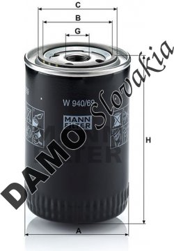 Olejový filter MANN FILTER W 940/69