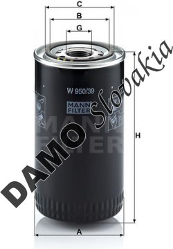Olejový filter MANN FILTER W 950/39