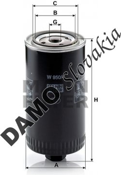 Olejový filter MANN FILTER W 950/4