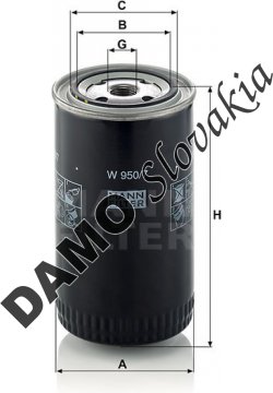 Olejový filter MANN FILTER W 950/7