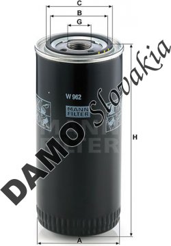 Olejový filter MANN FILTER W 962