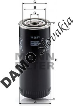 Olejový filter MANN FILTER W 962/1