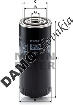 Olejový filter MANN FILTER W 962/2