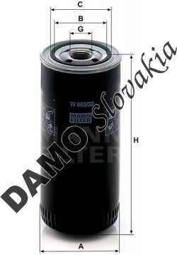 Olejový filter MANN FILTER W 962/32