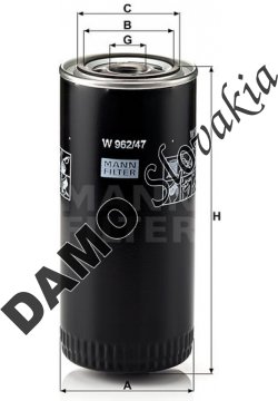 Olejový filter MANN FILTER W 962/47
