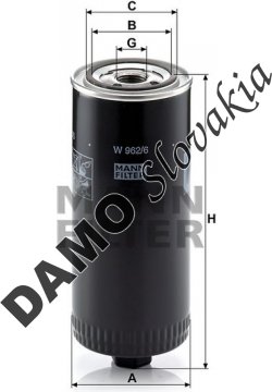 Olejový filter MANN FILTER W 962/6