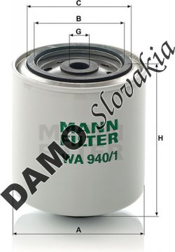 Filter chladiacej kvapaliny MANN FILTER WA 940/1