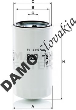 Filter hydrauliky MANN FILTER WD 10 002