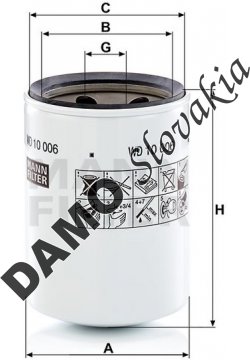 Filter hydrauliky MANN FILTER WD 10 006