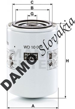 Filter hydrauliky MANN FILTER WD 10 009