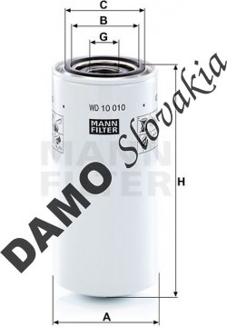 Filter hydrauliky MANN FILTER WD 10 010